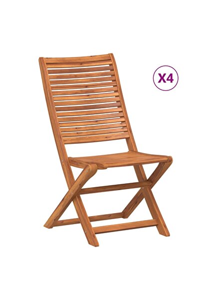 vidaxl Scaune de grădină pliabile, 4 buc., lemn masiv acacia