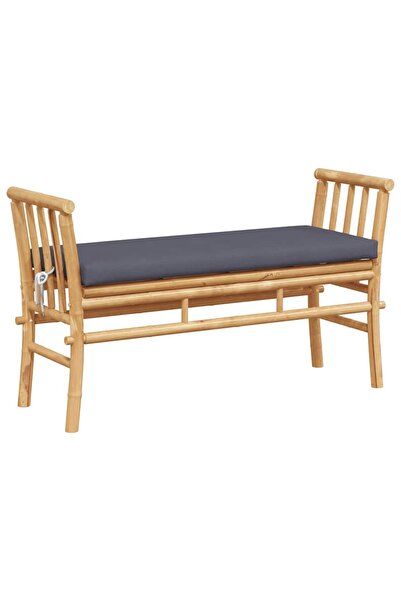 vidaxl Garden bench with Pillow Brown 110 x 38 x 65cm Bamboo