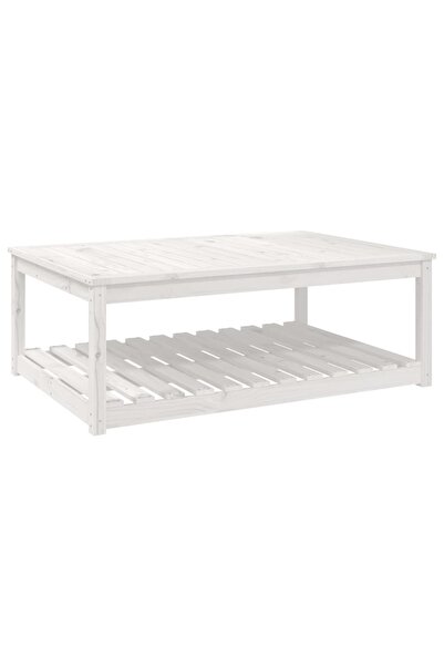 vidaxl Măsuță de grădină, alb, 121x82,5x45 cm, lemn masiv de pin