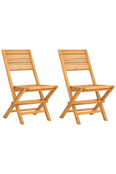 vidaxl Scaune de grădină pliante, 2 buc, 47x62x90 cm, lemn masiv tec