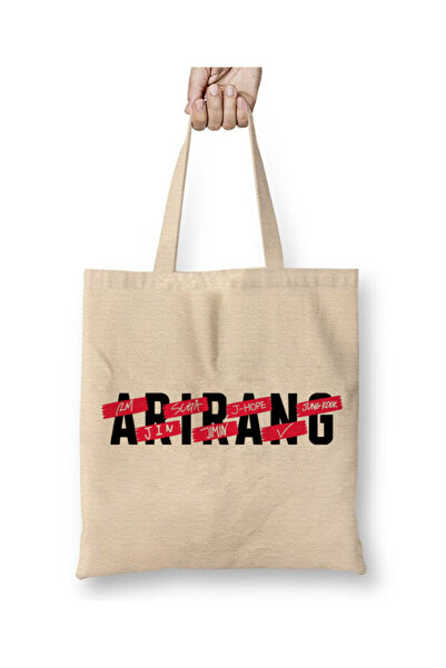 Toyaso Bts Arirang Jungkook White Cloth Bag Long Handle Shopping Bag Beach Bag