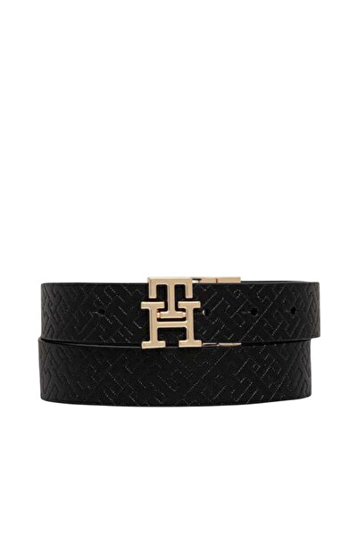 Tommy Hilfiger Γυναικεία Δερμάτινη Ζώνη Μαύρη AW0AW18019-0GJ