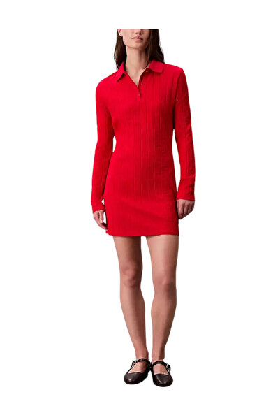 Calvin Klein Γυναικείο Polo Φόρεμα Κόκκινο LV047D228G-XMD