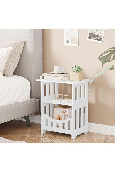 Arabest 3 Tier Bedside Table,End Table,Storage Shelf Basket,Slim,Space Saving...
