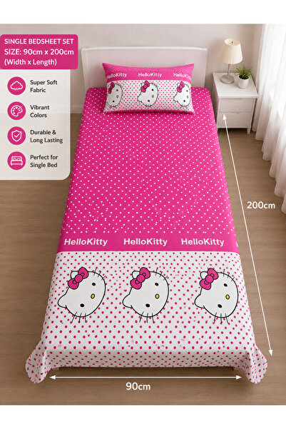 J. STAR Kids Bedsheet Pink Color, Single Flat Sheet & Pillow Case