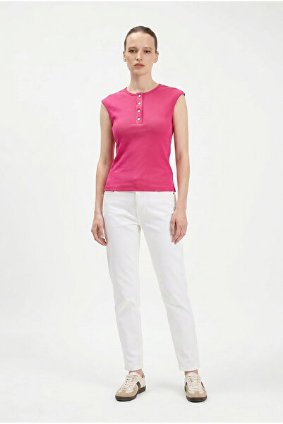 Sementa Tricou basic Ay Kol cu nervuri - Fucsia
