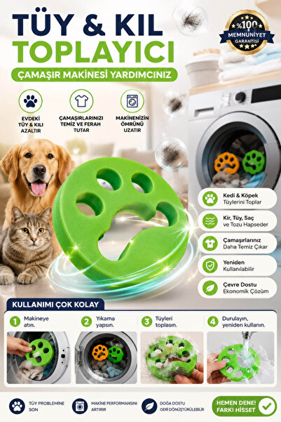 Anadolu Saray Çamaşır Makinesi Tüy Toplayıcı Kedi Köpek Tüy Saç Toz Temizleyi...