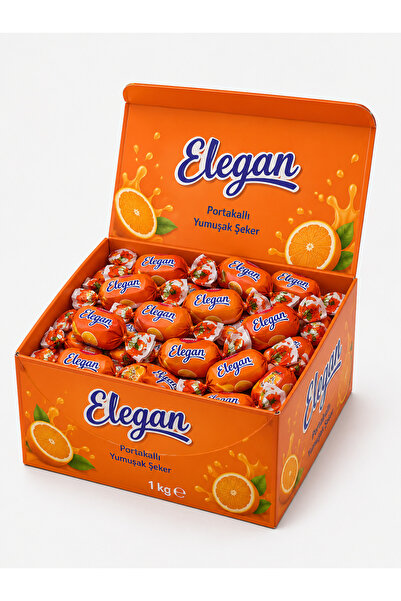 ege salkım Kent Elegan Portakal Sulu Çiğnenebilir Bonbon Şeker – Meyveli Jöle...