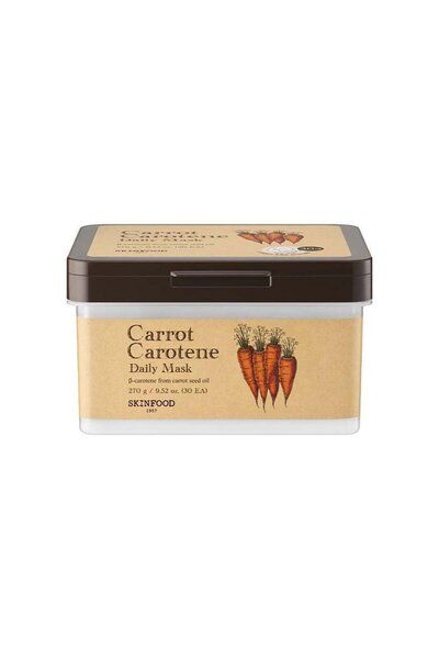 SKINFOOD CARROT CAROTENE DAILY MASK - 30 Hydrating Facial Masks with Carrot E...