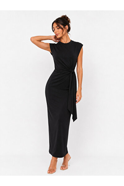 RAFF MAĞAZA Women's Belted Combed Cotton Dress
