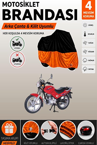 Cemku Double Black Top - Orange Bottom, Rear Bag Compatible Kymco Ck 125 Puls...
