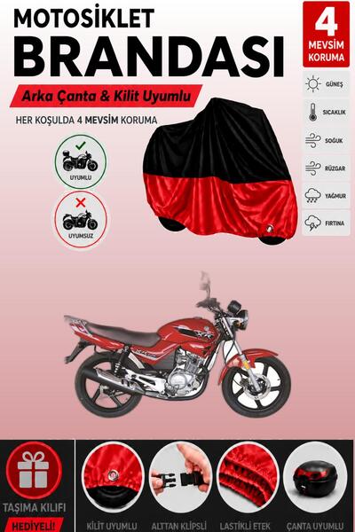 Cemku Double Black Top - Red Bottom, Rear Bag Compatible Kuba Xr 125 Motorcyc...