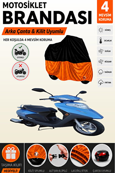 Cemku Double Black Top - Orange Bottom, Rear Bag Compatible Motolux Ceo 125 M...