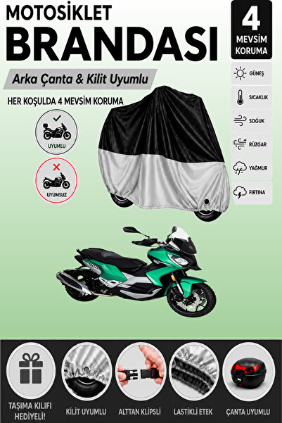 Cemku Double Black Top - Gray Bottom, Rear Bag Compatible Peugeot Xp400 Gt Mo...