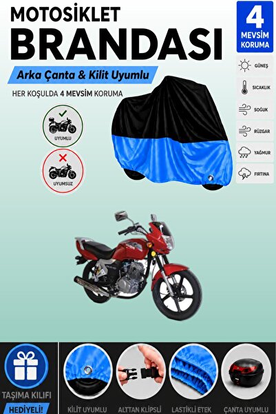 Cemku Double Black Top - Blue Bottom, Rear Bag Compatible Kuba Kh125-12D Moto...
