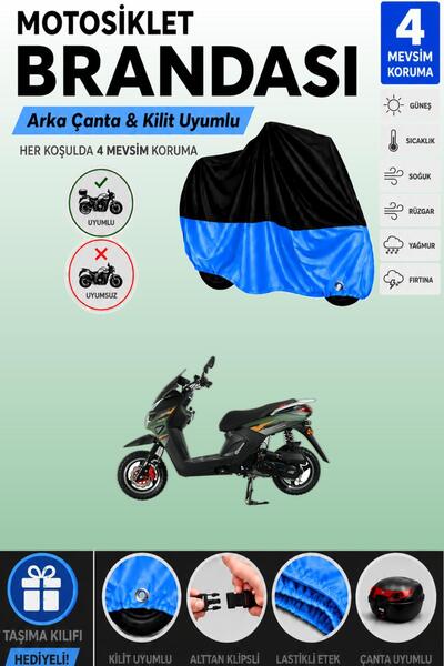 Cemku Double Black Top - Blue Bottom, Rear Bag Compatible Altai F1Max 50 Moto...