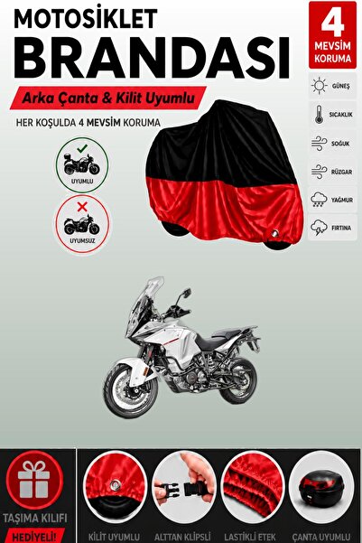 Cemku Double Black Top - Red Bottom, Rear Bag Compatible Ktm 1290 Super Adven...