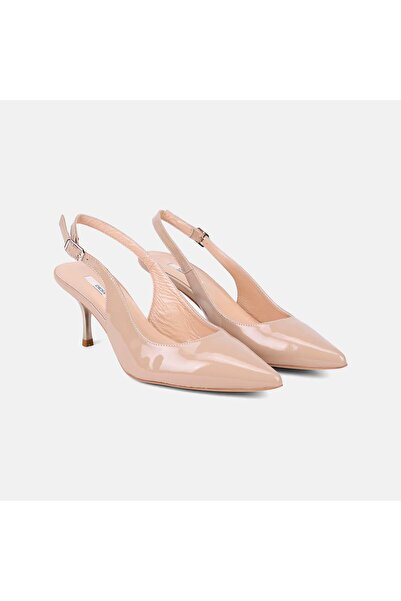 Desa Women's Leather Slingback Pointed Toe Patent Leather Stiletto