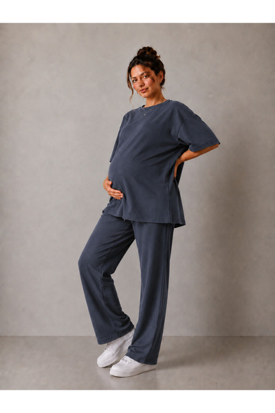 BayBayan Women's Comfortable Short Sleeved Oversize Maternity Sweat Suit (Ext...