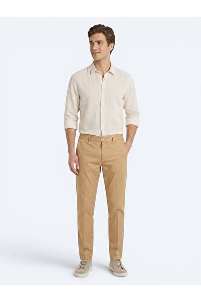 Kip Yellow Fabric Jogging Fit Casual Trousers