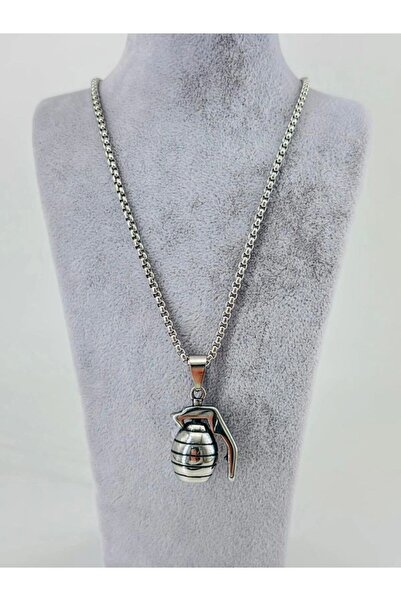 Mestore Three-Dimensional Grenade Steel Men's Necklace