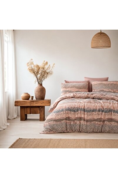 Bahar Tekstil 100% Cotton Duvet Cover Set ranforce, Bahar Home, Galce Brown