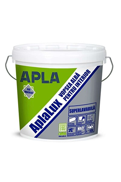 Alpa Vopsea de interior super-lavabilă, 10 L, APLA LUX, alb / EXT10013