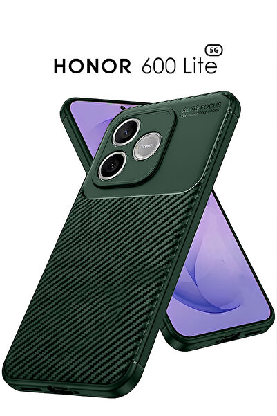Nezih Case Honor 600 Lite Uyumlu Kamera Korumalı (Karbon Tasarım) Koruyucu Lü...