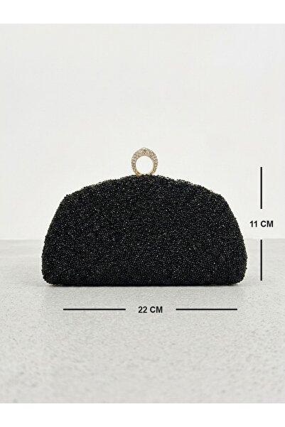 NUR KARACA 554043 Stylish Evening Dress Bag with Stone Decoration, Women's Ev...