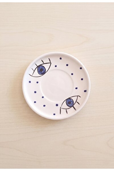 Artiser Handmade Evil Eye Patterned Set of 6 Ceramic Tea Plates