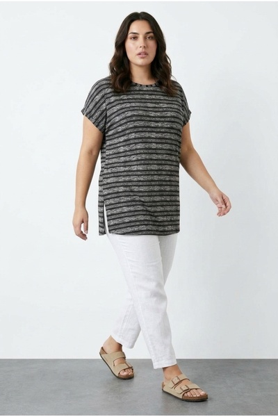 Stil Diva Striped Slit T-Shirt