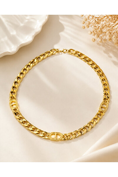 Archhazel Jewelery Gold Cuban Chain Steel Necklace