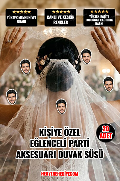 heryerehediye 20 Adet 5 cm Fotoğraflı Bekarlığa Veda Eğlenceli Parti Aksesuar...