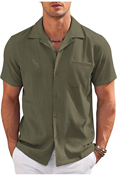 COOFANDY Men's Short Sleeve Shirt, Regular Fit, Men's Casual Shirt, Kuban Col...