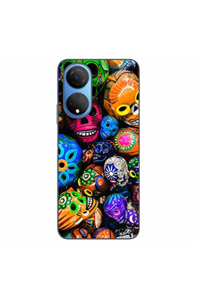 OEM Husa compatibila cu Honor X7 Silicon Gel Tpu Model Halloween Cranii Colorate