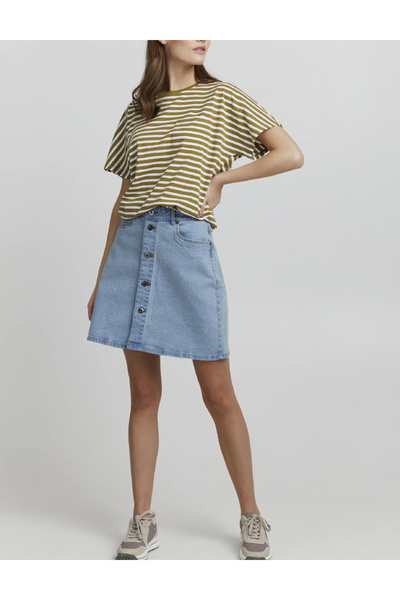 Evendi T-shirt, Khaki/white