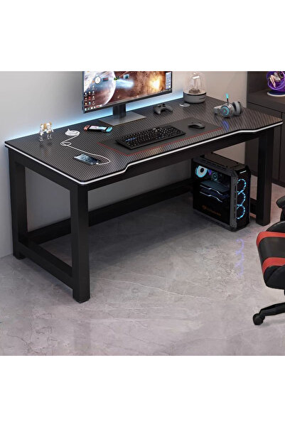 GoldenLike Gaming Desk Computer Desk with Charger Station, Office Desk Writin...