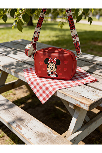 Kinora Kids Kız çocuk minnie karakterli kırmızı omuz çanta