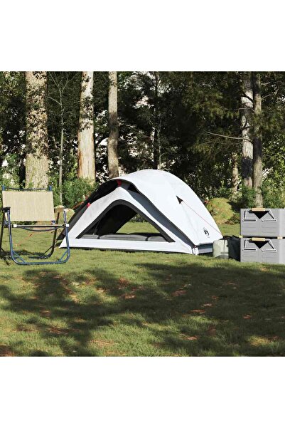 vidaxl Cort camping, 1 persoane, alb, È›esatura opaca, impermeabil