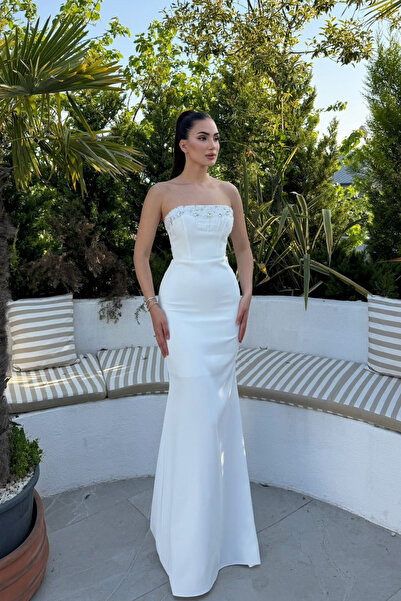 Sindimoda İlay Straplez Taş İşlemeli Abiye 1059