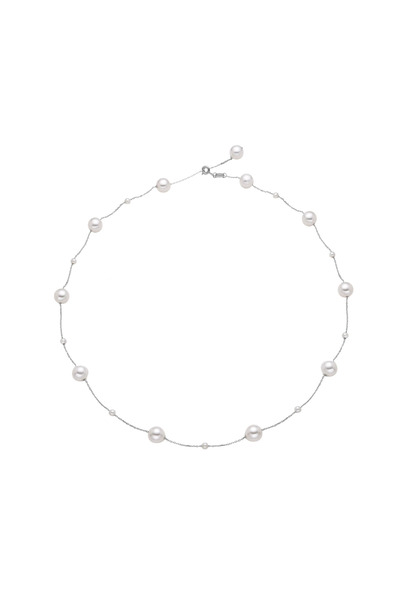 Lisa&Co. Silver Pearl Drip Drop S Chain Rhodium Plated Silver / Shellpearls /...