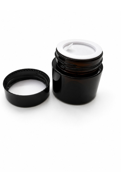makrobay 6 Adet 10 ML Amber Cam Kavanoz Siyah Kapaklı