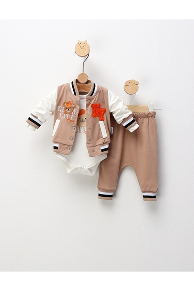 MiniKids Costumas 3 piese, City Bear, cu crem