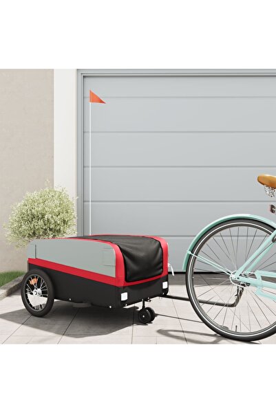 vidaxl Bicycle trailer, black and red, 45 kg, iron