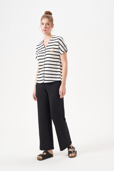 PJS طقم بيجامة نسائي بأزرار 29134