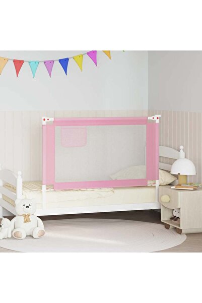 vidaxl Children's bed guardrail, pink, 120x25 cm, textile