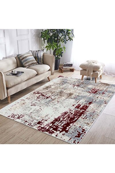 Rose Covor modern si elegant Rose, gri/rosu, 80 x 300 cm