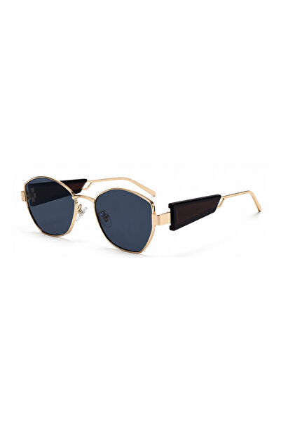Toz Vintage Hovira Gold Black Detailed Black Glass Vintage Retro Sunglasses