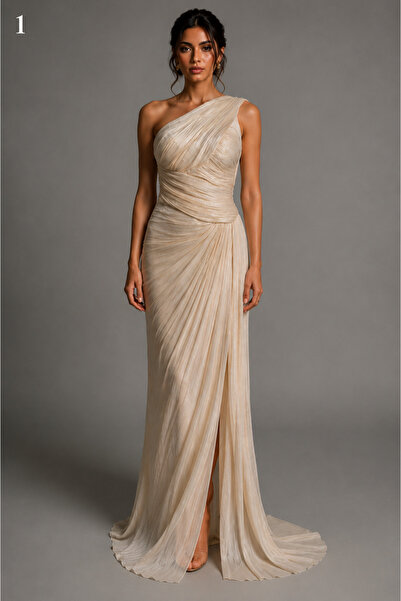 Queens dresses High-End Design Luxury One-Shoulder Evening Dress