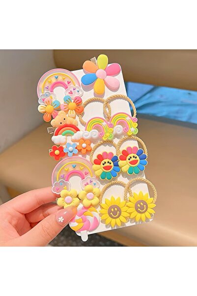 Rapunzel Accessories 15'li Parlak Epoksi Pens Lastik Toka Seti - Hayvan Çiçek...
